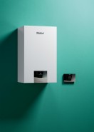 Pressebild: Mit dem ecoTEC exclusive stellt Vaillant auf der ISH 2019 erstmals ein Produkt aus seiner neuen Generation von Gas-Brennwertgeräten vor.