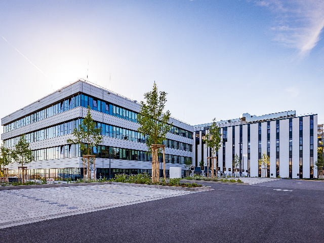 Johann Vaillant Technology Center exterior view with parking space